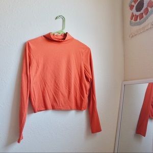 Orange turtle neck tee